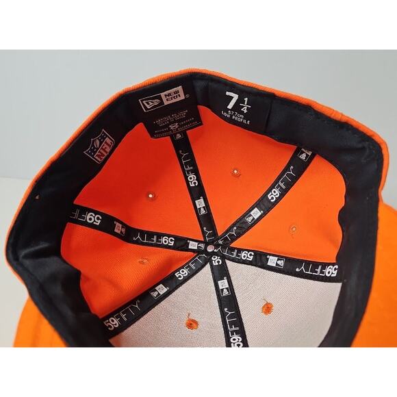New Era 59Fifty Denver Broncos Solid Orange Raised Logo Cap Hat Fitted 7 1/4 NFL - Picture 16 of 16